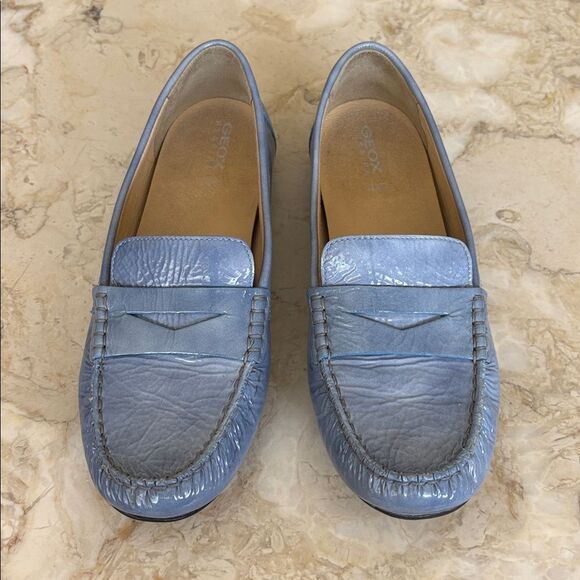 GEOX Blue Patent Leather Driving Loafers - Picture 3 of 11